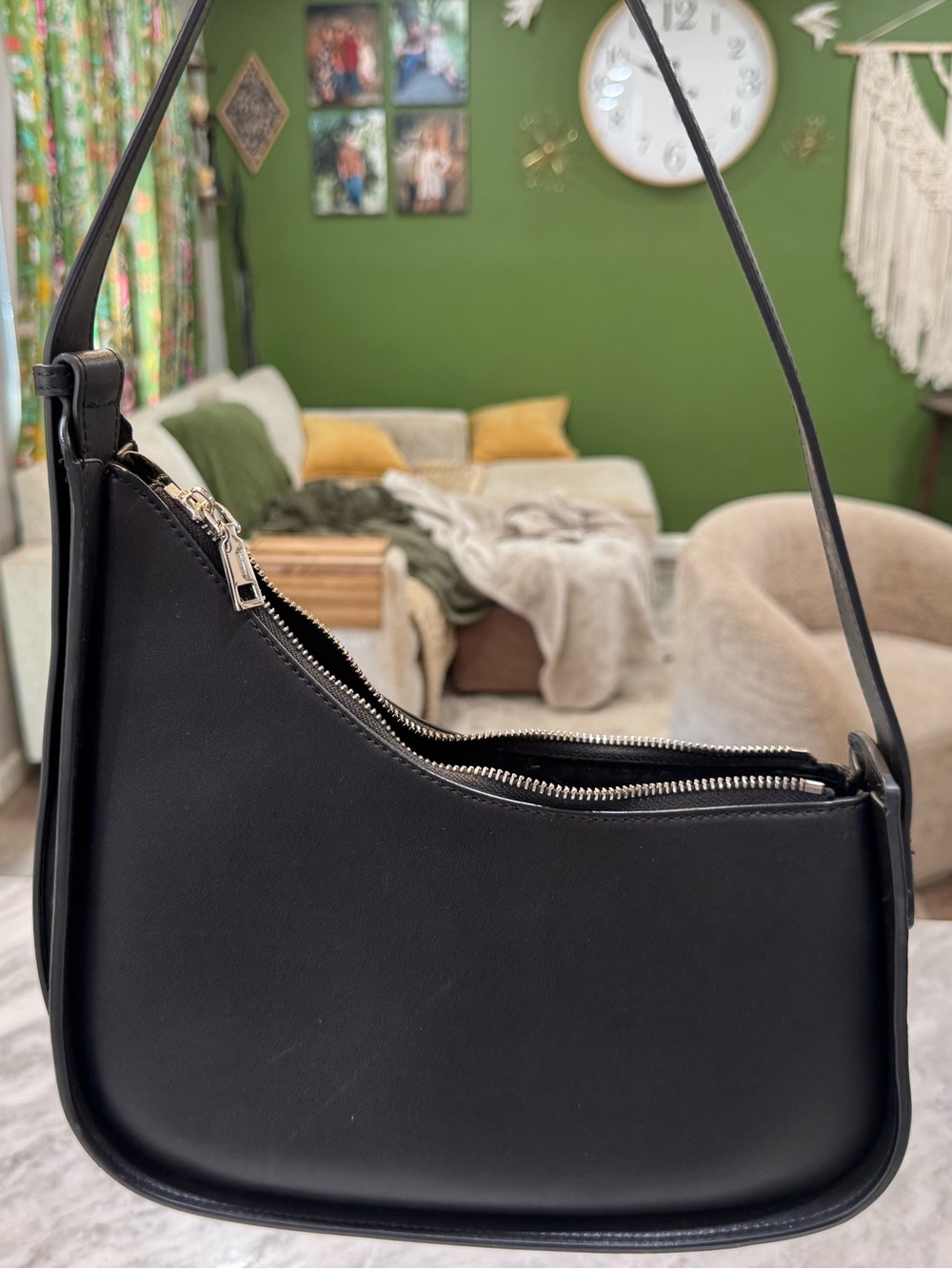Classic Black Shoulder Bag